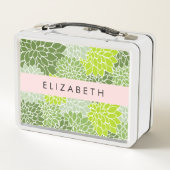 Groene dahlia bloemen, bloemmotief, Jouw naam (Achterkant)