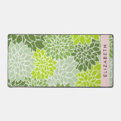 Groene dahlia bloemen, bloemmotief, Jouw naam Bureaumat (Voorkant)