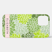 Groene dahlia bloemen, bloemmotief, Jouw naam Case-Mate iPhone Case (Achterkant (horizontaal))