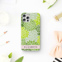 Groene dahlia bloemen, bloemmotief, Jouw naam