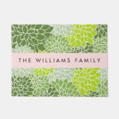 Groene dahlia bloemen, bloemmotief, Jouw naam Deurmat (Voorkant)