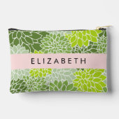 Groene dahlia bloemen, bloemmotief, Jouw naam Etui (Achterkant)