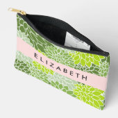 Groene dahlia bloemen, bloemmotief, Jouw naam Etui (Open)