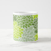 Groene dahlia bloemen, bloemmotief, Jouw naam Grote Koffiekop (Voorkant)