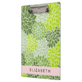 Groene dahlia bloemen, bloemmotief, Jouw naam Klembord (Links)