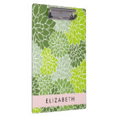 Groene dahlia bloemen, bloemmotief, Jouw naam Klembord (Rechts)