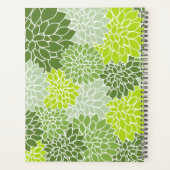 Groene dahlia bloemen, bloemmotief, Jouw naam Planner (Achterkant)