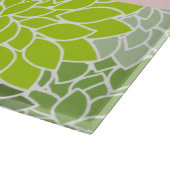 Groene dahlia bloemen, bloemmotief, Jouw naam Snijplank (Hoek)