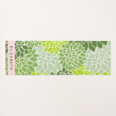Groene dahlia bloemen, bloemmotief, Jouw naam Yogamat (Achterkant (horizontaal))