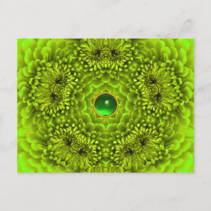 GROENE DAHLIA EN SMARAGD EDELSTEEN Bloemen Briefkaart