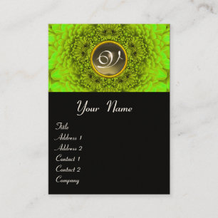 GROENE DAHLIA  MONOGRAM, AGATE grijs  zwart geel Visitekaartje