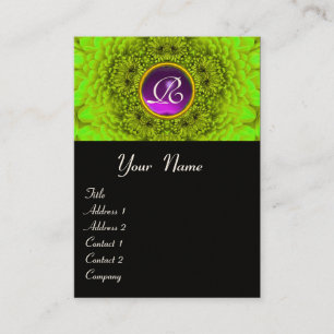 GROENE DAHLIA MONOGRAM AMETHYST zwart paars Visitekaartje