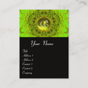 GROENE DAHLIA MONOGRAM TOPAZ zwart geel Visitekaartje