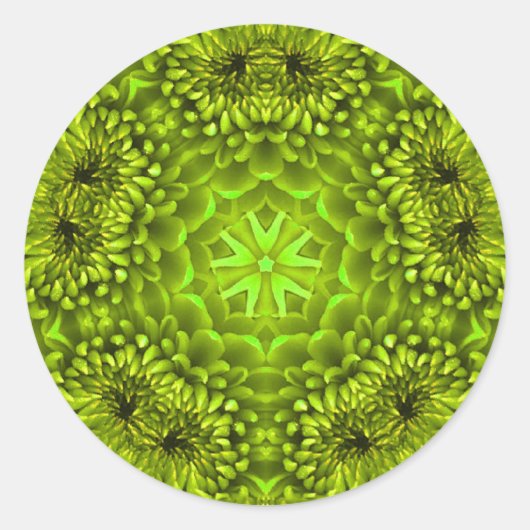 GROENE DAHLIA RONDE STICKER (Voorkant)