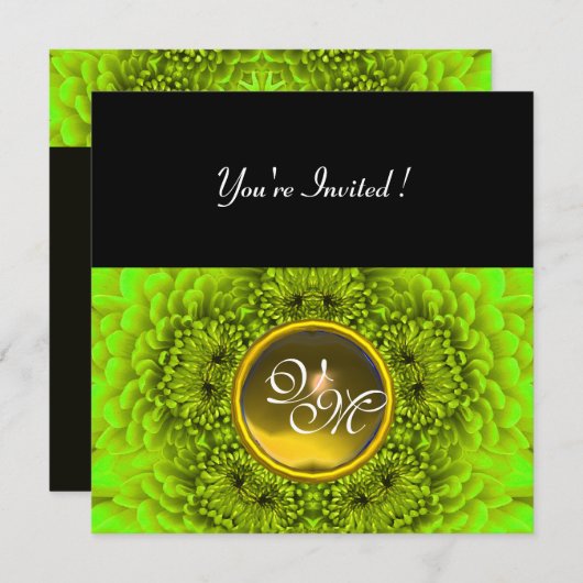 GROENE DAHLIA, TOPAZ, helder groen zwart geel Kaart (Voorkant / Achterkant)