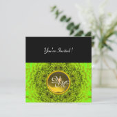 GROENE DAHLIA, TOPAZ, helder groen zwart geel Kaart (Staand voorkant)