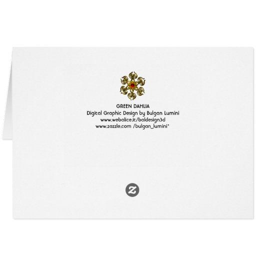 GROENE DAHLIA-VLOEMVREEMDEN (Achterkant Horizontaal)