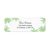 Groene Daisies op wit retouradres Etiket (Voorkant)