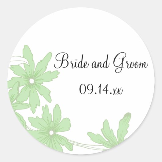 Groene Daisies Wedding Envelope zegels (Voorkant)