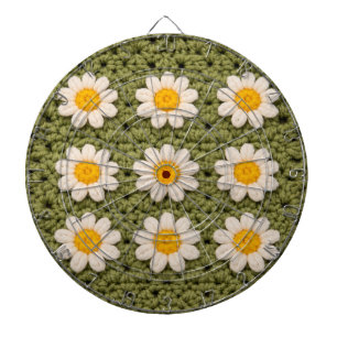 Groene Daisy Granny Square Haakpatroon Bloem Dartbord