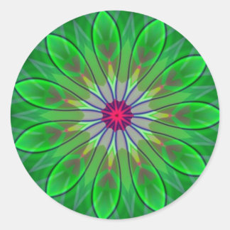 Groene Daisy Mandala Flower Decal Fractal Sticker