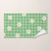 Groene Daisy Plaid Gingham Controleer bloemenpatro Bad Handdoek (Handdoek)