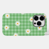 Groene Daisy Plaid Gingham Controleer bloemenpatro Case-Mate iPhone Case (Achterkant (horizontaal))
