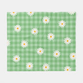 Groene Daisy Plaid Gingham Controleer bloemenpatro Fleece Deken (Voorkant (Horizontaal))