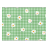 Groene Daisy Plaid Gingham Controleer bloemenpatro Tafelkleed (Voorkant (Horizontaal))