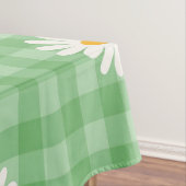 Groene Daisy Plaid Gingham Controleer bloemenpatro Tafelkleed (Voorbeeld)