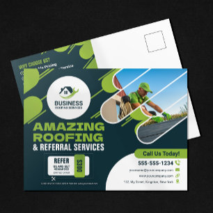 Groene dakbedekking diensten Reparaties, Installat Briefkaart