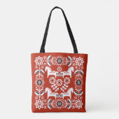 Groene Dala Zweedse Paard Print Tote Bag (Achterkant)