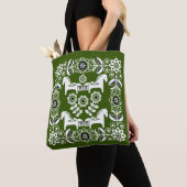 Groene Dala Zweedse Paard Print Tote Bag (Dichtbij)