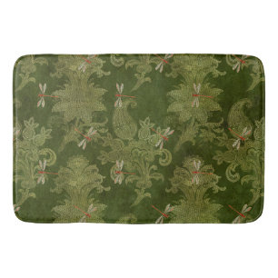 groene Damask Floral Oranje Dragonflies Badmat