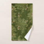  groene Damask Floral Oranje libellen Bad Handdoek (Handdoek)