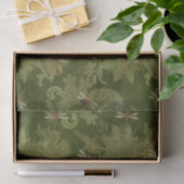  groene Damask Floral Oranje libellen Tissuepapier (Geschenk)