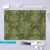  groene Damask Floral Oranje libellen Tissuepapier (Craft)