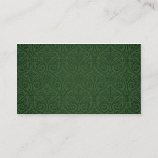 Groene Damask Hypotheek Agent Visitekaartje (Achterkant)