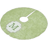 Groene Damask Lace Monogram Initiaal boomrok Kerstboom Rok (Gekanteld)