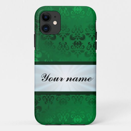 Groene Damask met lint Case-Mate iPhone Case (Achterkant)