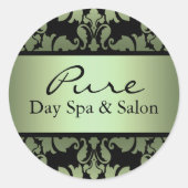 Groene Damask Sticker (Voorkant)