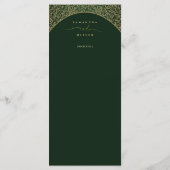 Groene Damask Wedding Menu Kaart (Achterkant)