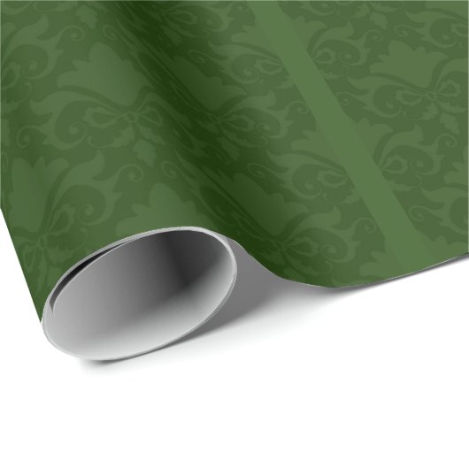 Groene Damast Boogjes Cadeaupapier (Rol Hoek)