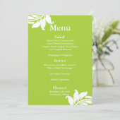Groene Damast bruiloft Menu (Staand voorkant)