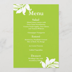 Groene Damast bruiloft Menu