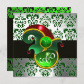 GROENE DAMAST, ELF HOED ST.PATRICKS FEestJE MONOGR Kaart (Voorkant / Achterkant)