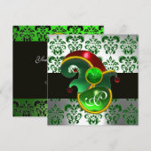 GROENE DAMAST ,ELFENHOED ST.PATRICK'S  FEest INITI Kaart (Voorkant / Achterkant)