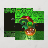GROENE DAMAST, ELFENHOED ST. PATRICK'S FEESTJE INI KAART (Voorkant / Achterkant)