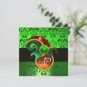 GROENE DAMAST, ELFENHOED ST. PATRICK'S FEESTJE INI KAART (Staand voorkant)