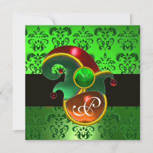 GROENE DAMAST, ELFENHOED ST. PATRICK'S FEESTJE INI KAART